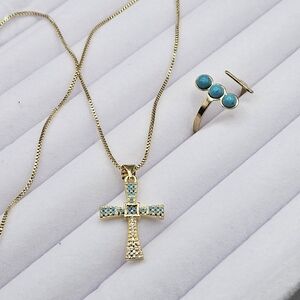 Small Cross Necklace and Ring